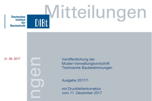  DIBT-Mitteilung zur Veröffentlichung der Muster-Verwaltungsvorschrift Technische Baubestimmungen 