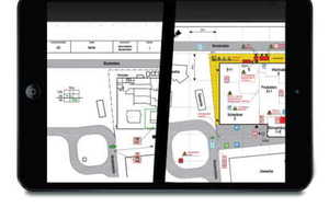  Mit dem grafischen Informationssystem "Aplimo/Aplis" lassen sich Brandschutzgrafiken digital speichern und ausdrucken sowie zusammen mit Echtzeit-Informationen der angeschlossenen Brandmeldezentralen auf mobilen Endgeräten anzeigen. 