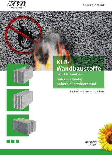 Gewissenhafte Planung f?r erh?hte Brandsicherheit: Die neue KLB-Fachbrosch?re bietet ausf?hrliche Erl?uterungen zu g?ltigen Vorschriften und Normen rund um den Brandschutz. Zudem liefert sie Kennwerte f?r Leichtbeton-Mauerwerk zur korrekten Wanddicken-Bem