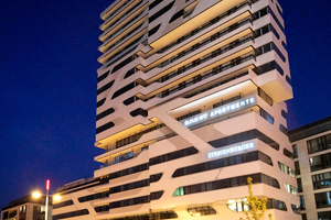  Das höchste innerstädtische Hochhaus in Stuttgart: Cloud No. 7 im Europaviertel. 