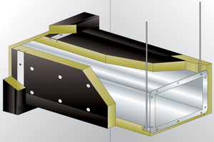  Dieses Profil aus dem ROCKWOOL „Conlit“ System wird mit selbstschneidenden Schrauben mit dem Stahlblechkanal verschraubt und bildet so einen stabilen Rahmen und eine sichere Abdichtung der Bauteilfuge zwischen Kanal und Wand im Durchführungsbereich.  