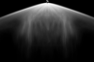  Wassernebel-Löschanlage mit sehr feinem Wassernebel. 