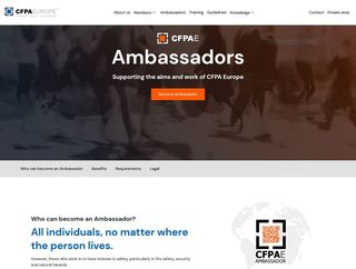 Screenshot der Seite des CFPA Ambassadors
