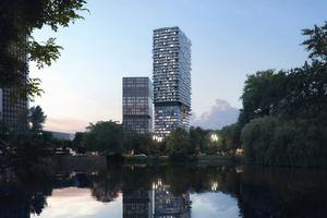  Das One Forty West in Frankfurt hat eine Höhe von 145 m und stellt durch stark differierende Umweltbedingungen besonders hohe Anforderungen an die Rauchschutz-Druckanlagen 