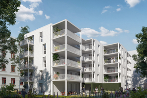  Die Deutsche Investment plante in Berlin-Charlottenburg zwei freistehende Mehrfamilienhäuser mit insgesamt 70 Wohneinheiten im großen Innenhof eines Wohnquartiers. Jede Wohnung hat einen privaten Balkon oder eine Terrasse.  