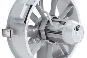  Montagebeispiel: Die Helios Lager-Zustandsdiagnostik (LZD) an einem Brandgas-Axial-Niederdruckventilator – für eine frühzeitige Erkennung von Lagerschäden und hohe Betriebssicherheit. 